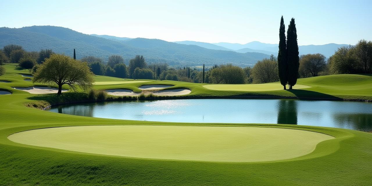 La buca 14 'Il Cipresso' del campo da golf Alba Scura